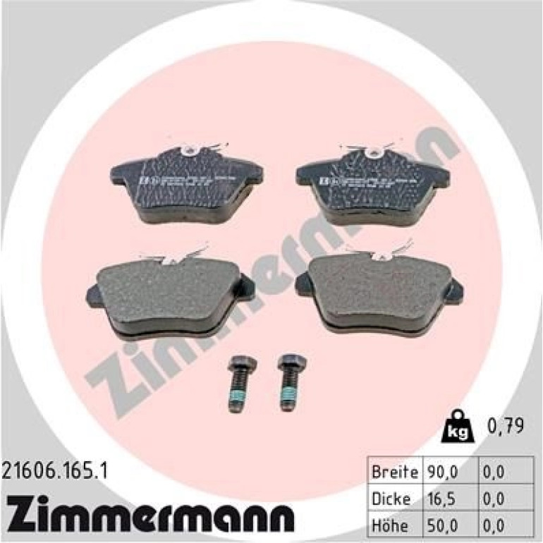 ZIMMERMANN Bremsbeläge 21606.165.1 ZIMMERMANN Bremsbeläge 21606.165.1