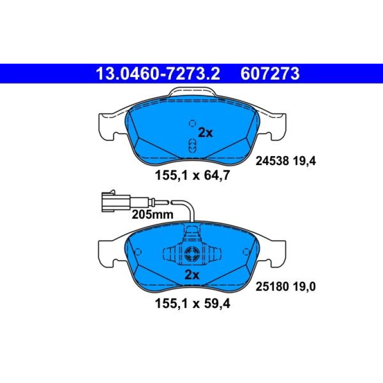 Bremsbelagsatz Alfa P. Giulietta 1.4/1.6 Jtdm 10 13.0460-7273.2 Bremsbelagsatz Alfa P. Giulietta 1.4/1.6 Jtdm 10 13.0460-7273.2