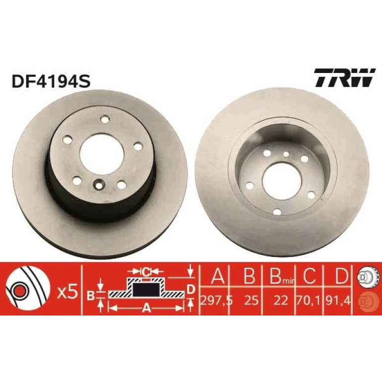 Bremsscheibe Land Rover P. Disc DF4194S Bremsscheibe Land Rover P. Disc DF4194S