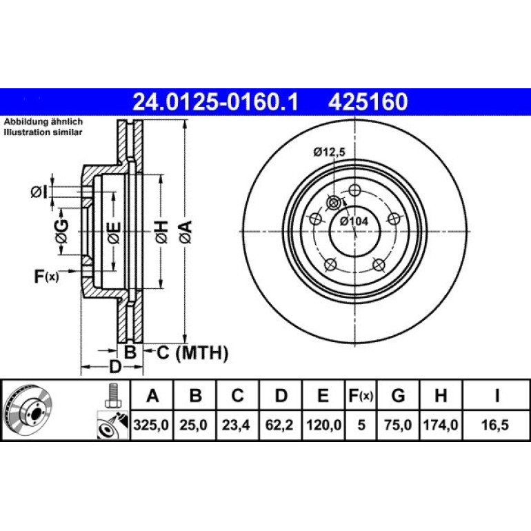 Bremsscheibe Bmw P. X3 2.0-3.0 04-11 24.0125-0160.1 Bremsscheibe Bmw P. X3 2.0-3.0 04-11 24.0125-0160.1