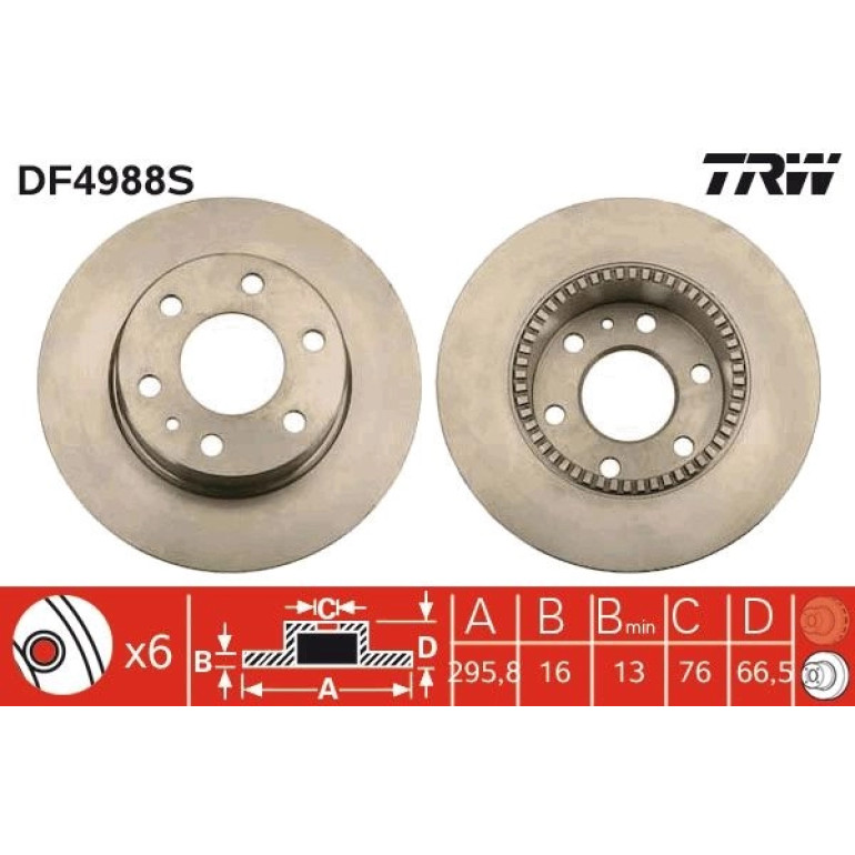Bremsscheibe Iveco T. Daily 06-/11-/14- Mit Abs DF4988S Bremsscheibe Iveco T. Daily 06-/11-/14- Mit Abs DF4988S