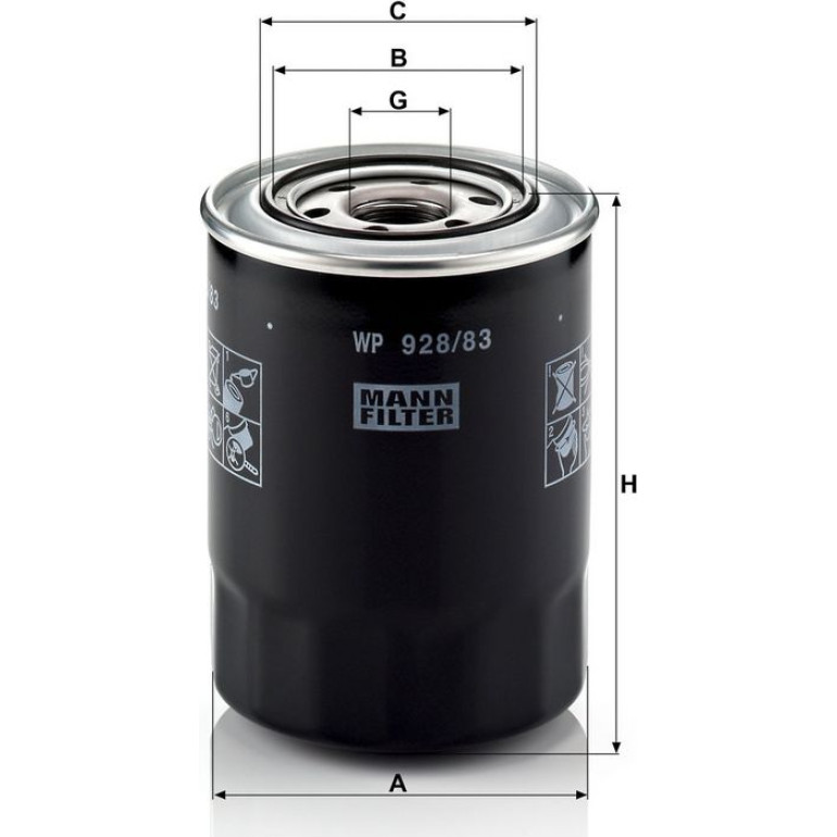 Mann & Hummel Ölfilter PKW WP 928/83 Mann & Hummel Ölfilter PKW WP 928/83