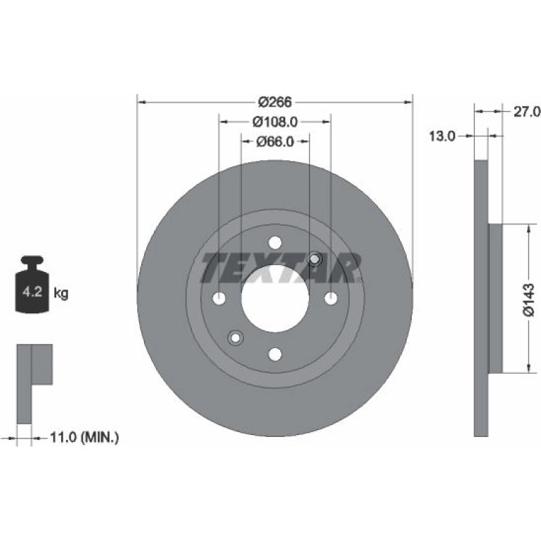 Bremsscheibe Citroen P. Berlingo/Partner 96-/C2/C3 92089103 Bremsscheibe Citroen P. Berlingo/Partner 96-/C2/C3 92089103