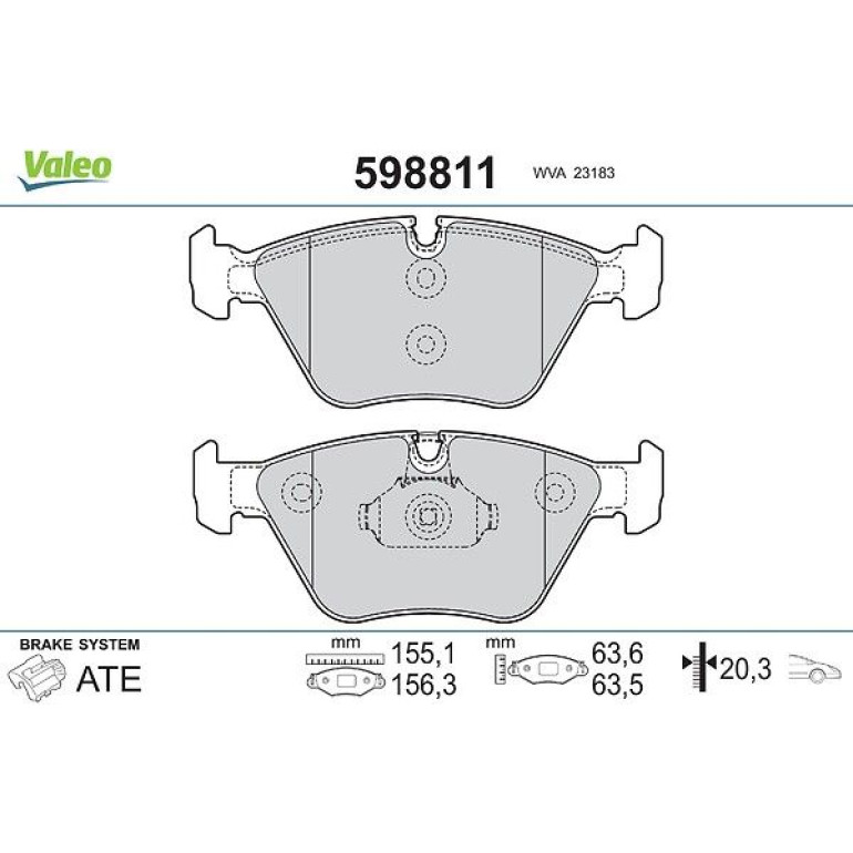 VALEO Bremsbeläge 598811 VALEO Bremsbeläge 598811