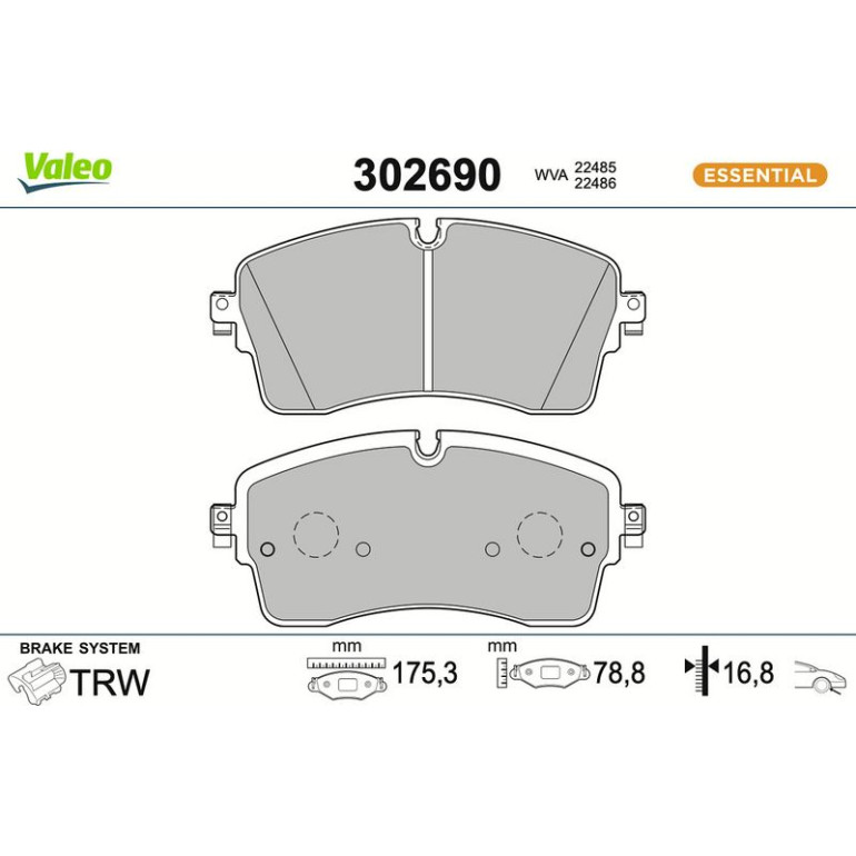 VALEO Bremsbeläge 302690 VALEO Bremsbeläge 302690