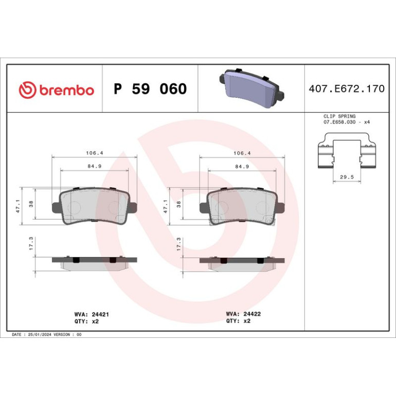 BREMBO Bremsklötze HA P 59 060 BREMBO Bremsklötze HA P 59 060