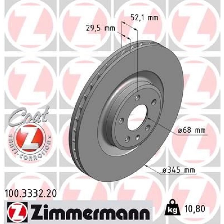 ZIMMERMANN Bremsscheibe 100.3332.20 ZIMMERMANN Bremsscheibe 100.3332.20