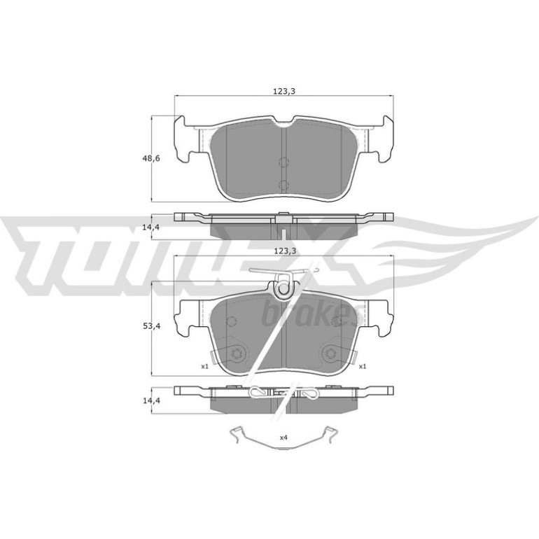 TOMEX brakes Bremsbelagsatz, Scheibenbremse TX 60-48