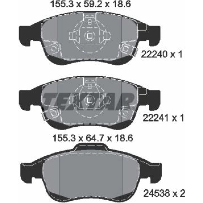 Bremsbelagsatz Fiat P. 500X 1.3-1.6D Multijet 14 2224001 Bremsbelagsatz Fiat P. 500X 1.3-1.6D Multijet 14 2224001