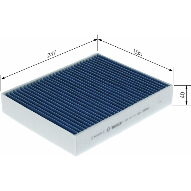 Aktivkohleinnenraumfilter 0 986 628 643