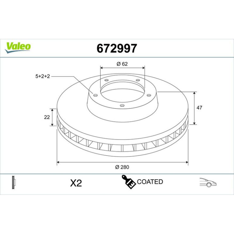 VALEO Bremsscheibe 672997 VALEO Bremsscheibe 672997