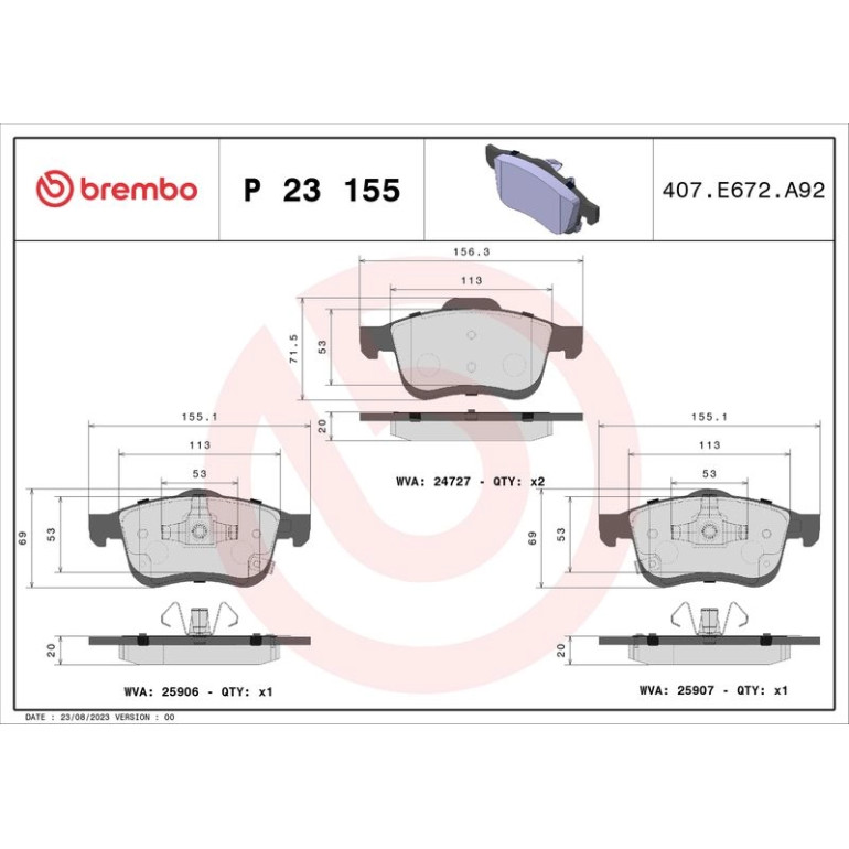 BREMBO Bremsklötze VA P 23 155