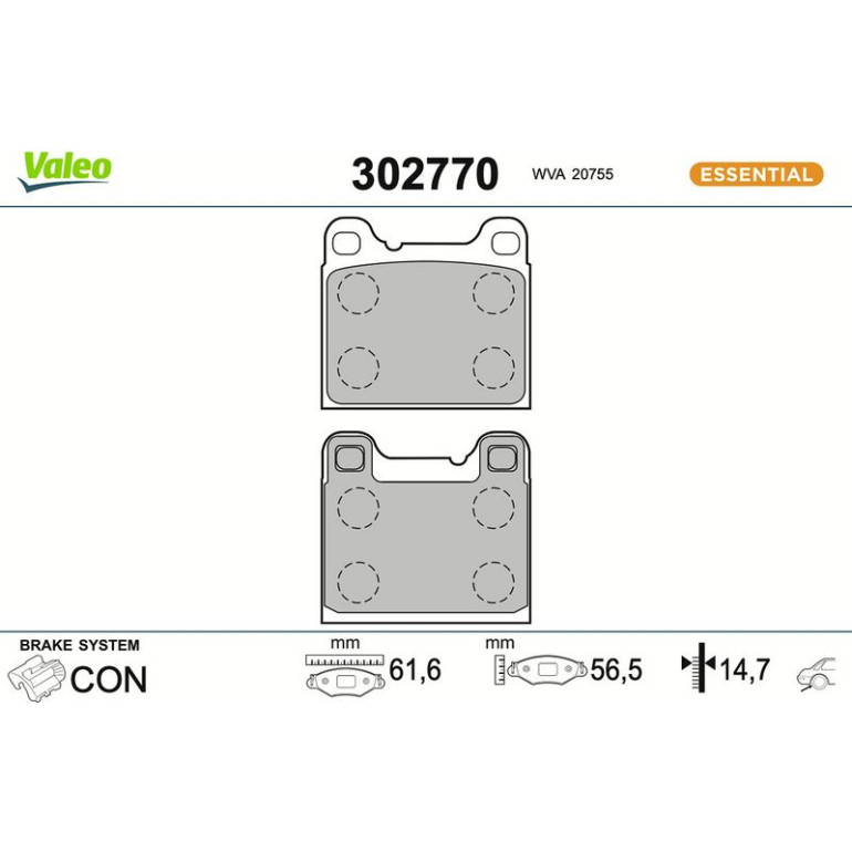 VALEO Bremsbeläge 302770 VALEO Bremsbeläge 302770