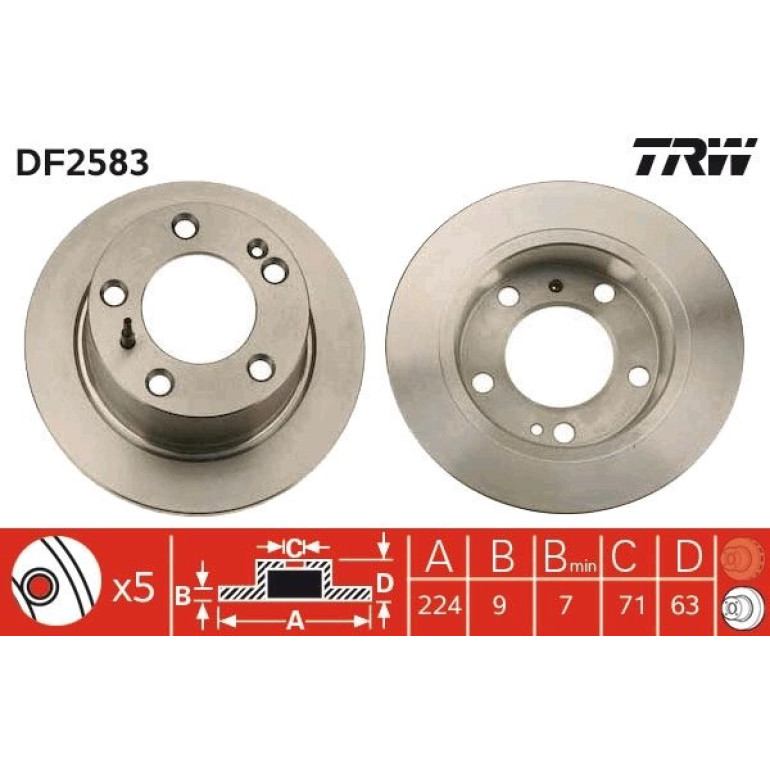 TRW Bremsscheibe DF2583 TRW Bremsscheibe DF2583