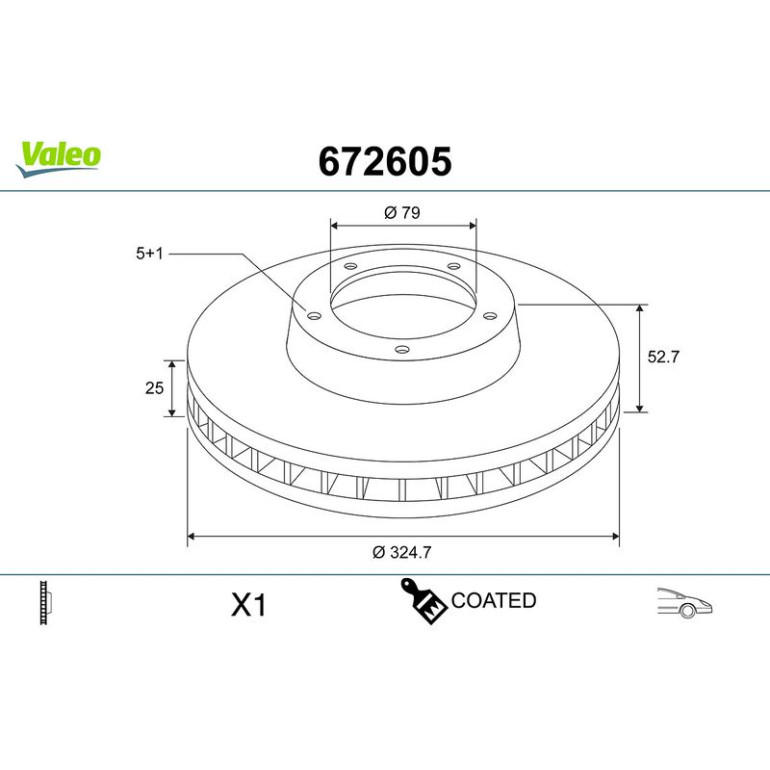 VALEO Bremsscheibe 672605 VALEO Bremsscheibe 672605