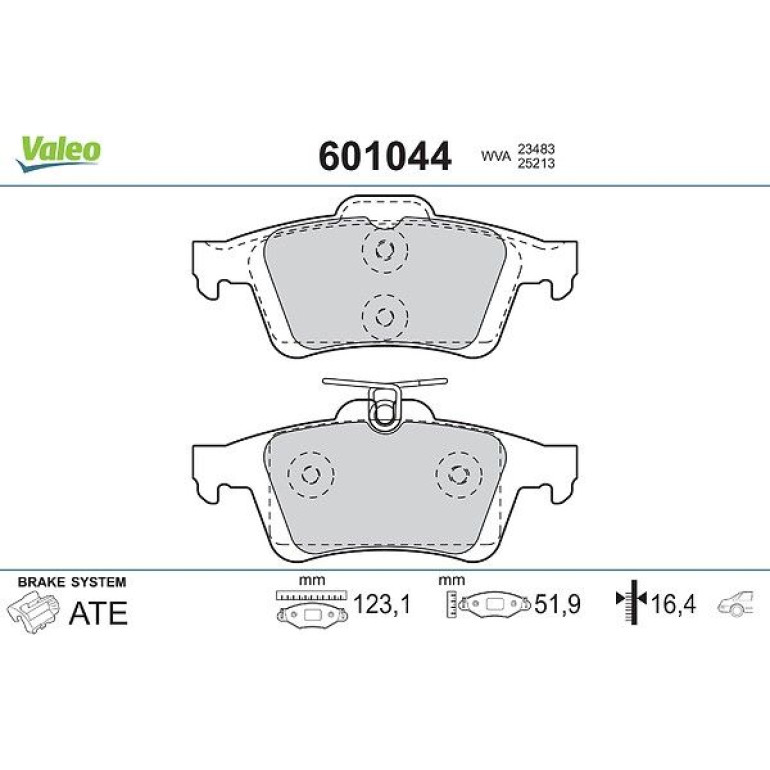 VALEO Bremsbeläge 601044 VALEO Bremsbeläge 601044