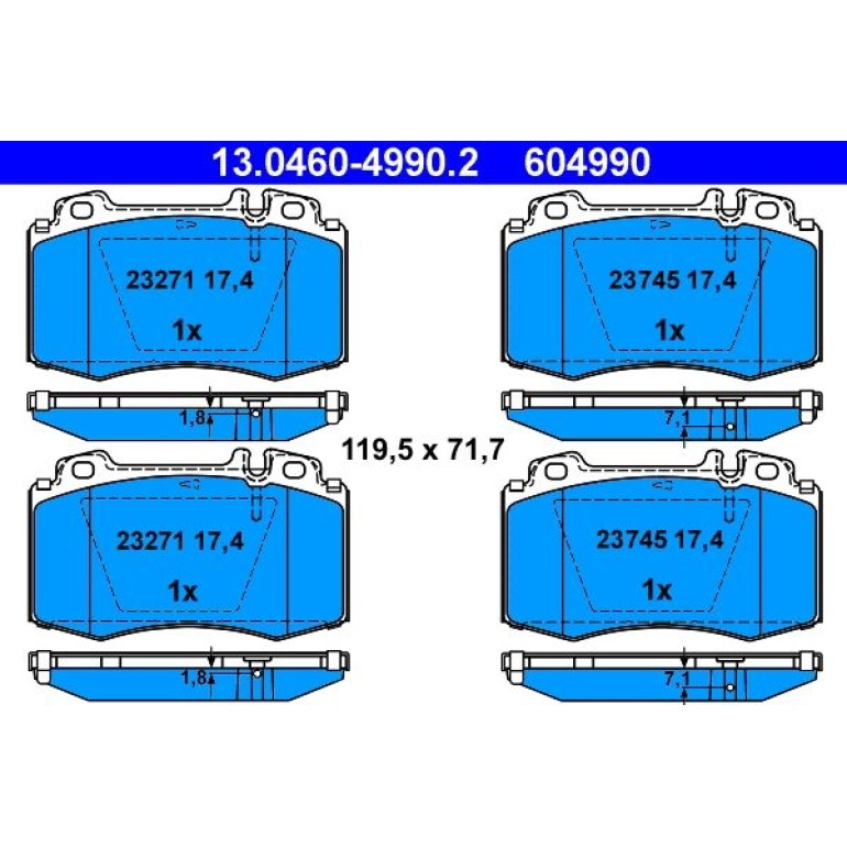 Bremsbelagsatz Db P. W163/W220 280-600 13.0460-4990.2 Bremsbelagsatz Db P. W163/W220 280-600 13.0460-4990.2