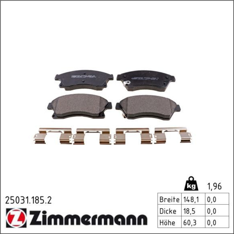 ZIMMERMANN Bremsbeläge 25031.185.2 ZIMMERMANN Bremsbeläge 25031.185.2