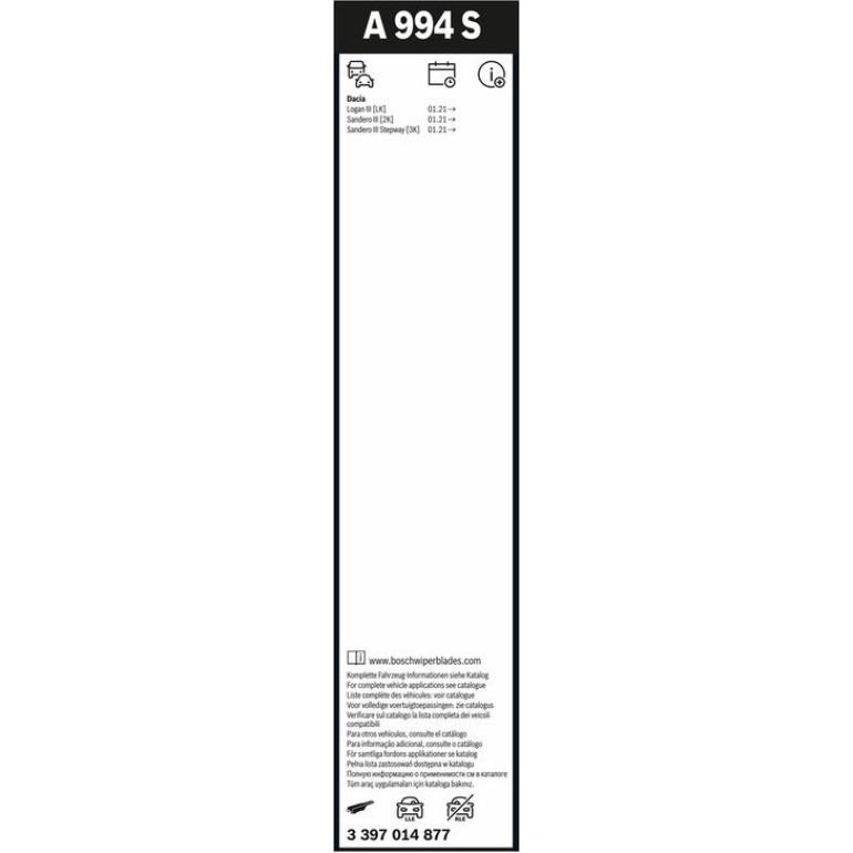 Bosch Scheibenwischer Aerotwin A994S 3397014877 Bosch Scheibenwischer Aerotwin A994S 3397014877