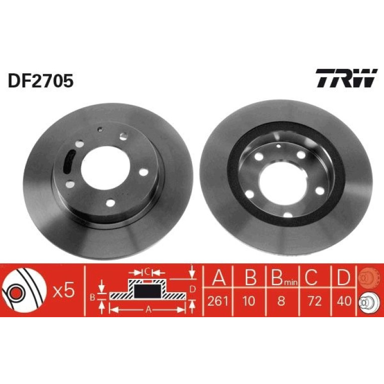Bremsscheibe Mazda T. 626 DF2705 Bremsscheibe Mazda T. 626 DF2705