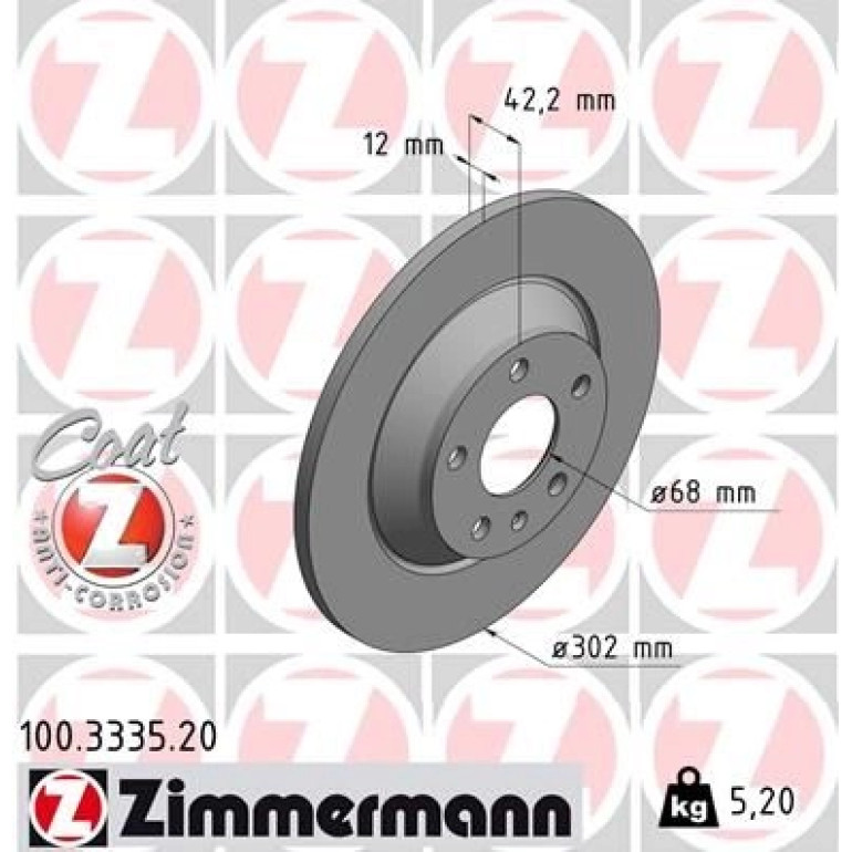 ZIMMERMANN Bremsscheibe 100.3335.20