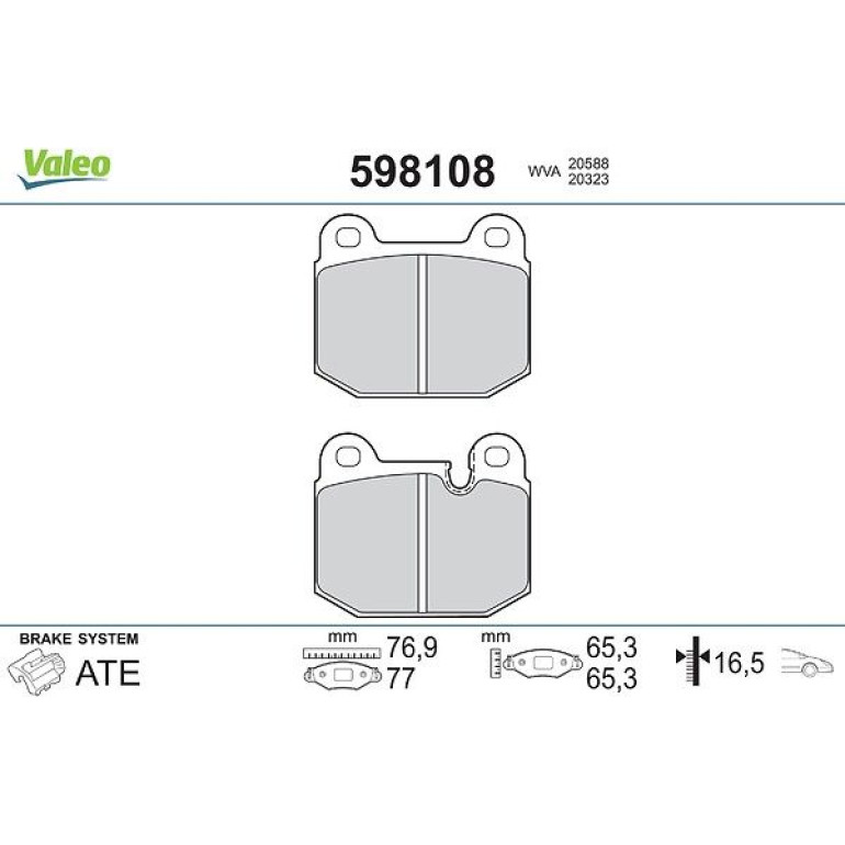 VALEO Bremsbeläge 598108 VALEO Bremsbeläge 598108