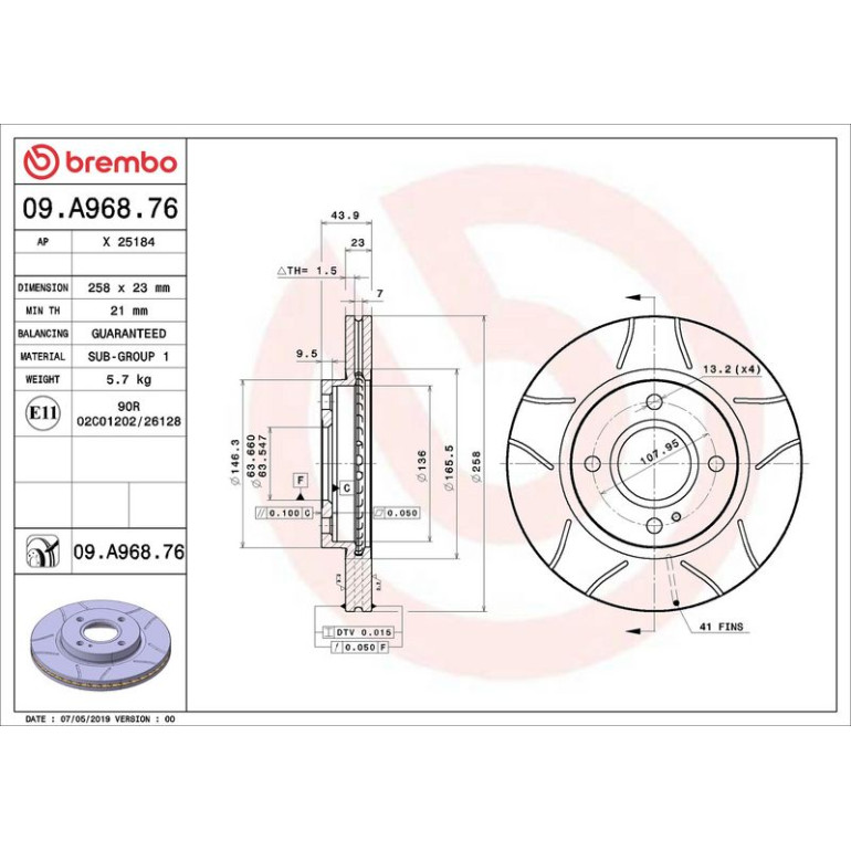 Bremsscheibe VA Brembo Max 09.A968.76