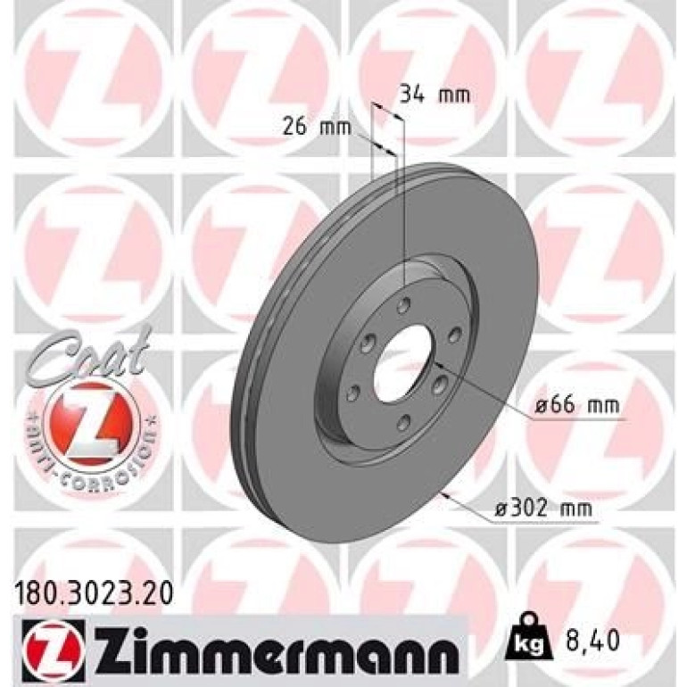 ZIMMERMANN Bremsscheibe 180.3023.20 ZIMMERMANN Bremsscheibe 180.3023.20
