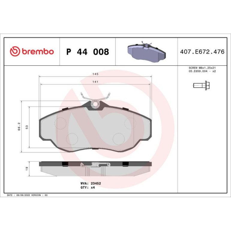 BREMBO Bremsklötze VA P 44 008 BREMBO Bremsklötze VA P 44 008