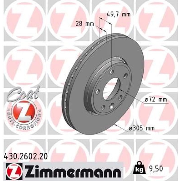 ZIMMERMANN Bremsscheibe 430.2602.20 ZIMMERMANN Bremsscheibe 430.2602.20