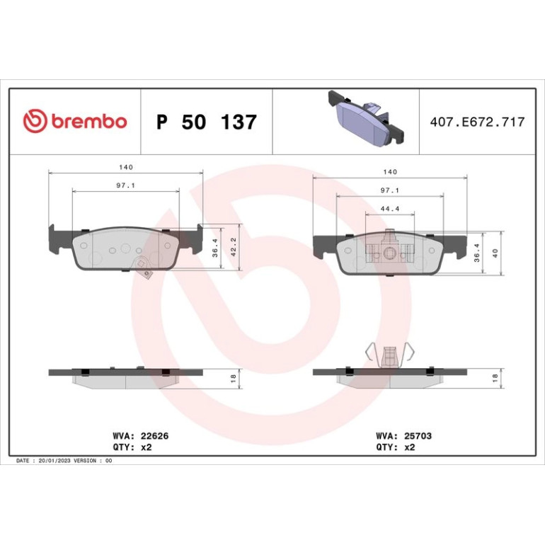BREMBO Bremsklötze VA P 50 137 BREMBO Bremsklötze VA P 50 137