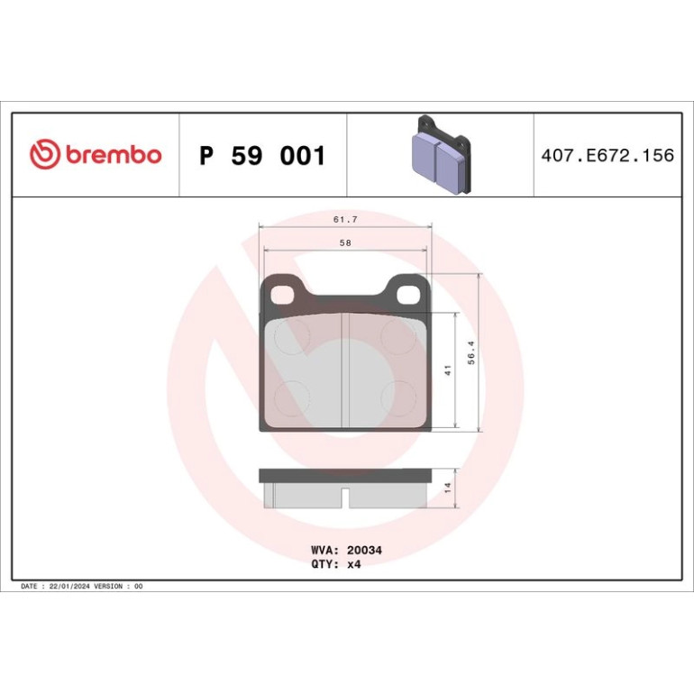 BREMBO Bremsklötze P 59 001 BREMBO Bremsklötze P 59 001