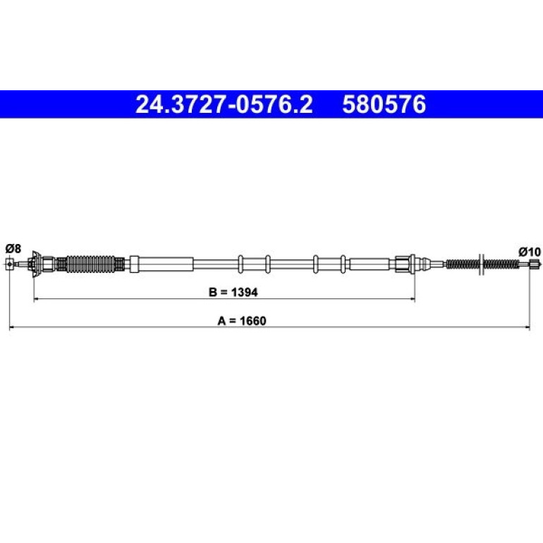 ATE Handbremsseil Seilzug Festellbremse 24.3727-0576.2 ATE Handbremsseil Seilzug Festellbremse 24.3727-0576.2