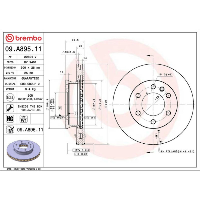 Bremsscheibe VA 09.A895.11