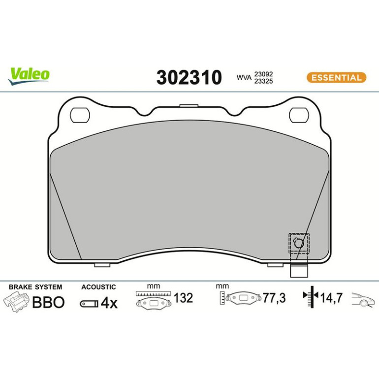 VALEO Bremsbeläge 302310 VALEO Bremsbeläge 302310