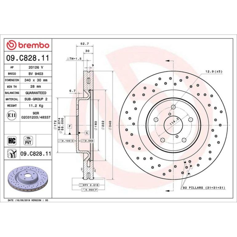 Bremsscheibe VA 09.C828.11 Bremsscheibe VA 09.C828.11