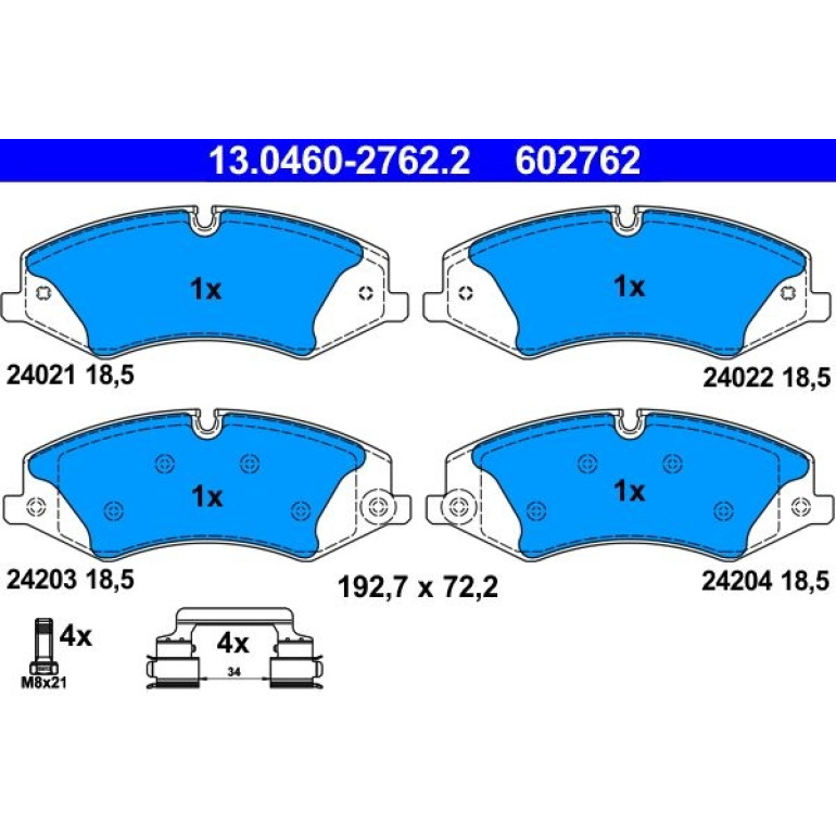 Bremsbelagsatz Land Rover P. Discovery/Range Rover 2.0-3.6D/3.0-5.0 4X4 09 13.0460-2762.2