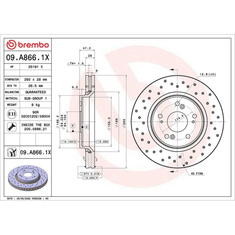 Bremsscheibe VA 09.A866.1X Bremsscheibe VA 09.A866.1X