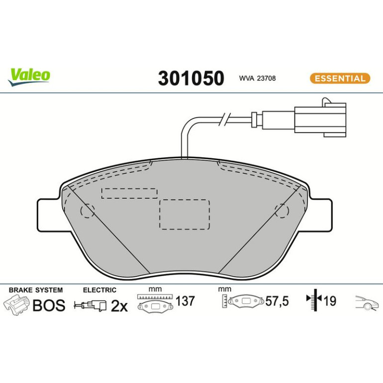 VALEO Bremsbeläge 301050 VALEO Bremsbeläge 301050