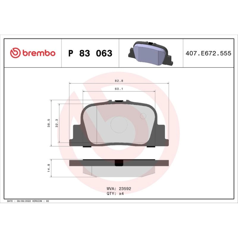 BREMBO Bremsklötze HA P 83 063 BREMBO Bremsklötze HA P 83 063