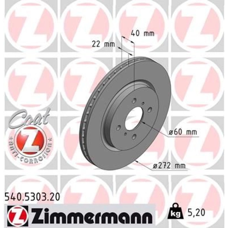 89 481 039 Bremsscheibe VA 540.5303.20 89 481 039 Bremsscheibe VA 540.5303.20