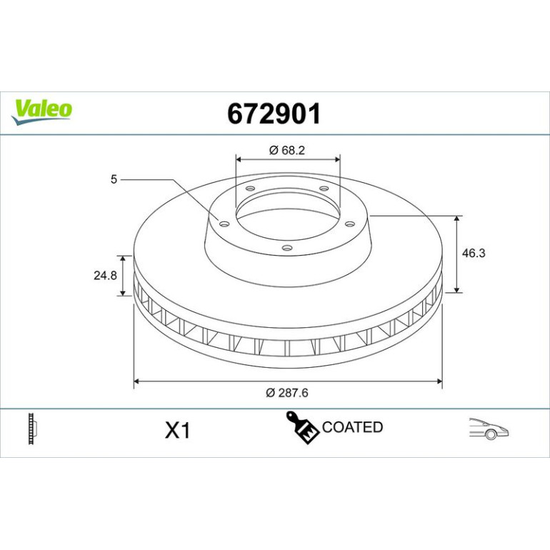 VALEO Bremsscheibe 672901 VALEO Bremsscheibe 672901