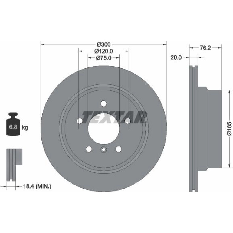 Bremsscheibe Bmw T. 1 2.0 D 07-13 92227103 Bremsscheibe Bmw T. 1 2.0 D 07-13 92227103