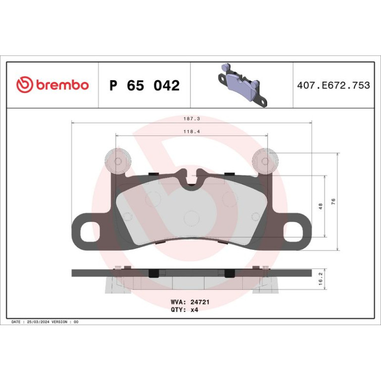 BREMBO Bremsklötze HA P 65 042 BREMBO Bremsklötze HA P 65 042