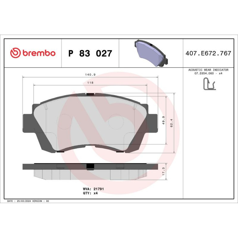 BREMBO Bremsklötze VA P 83 027 BREMBO Bremsklötze VA P 83 027