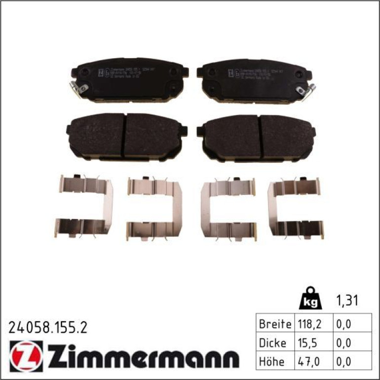 ZIMMERMANN Bremsbeläge 24058.155.2 ZIMMERMANN Bremsbeläge 24058.155.2