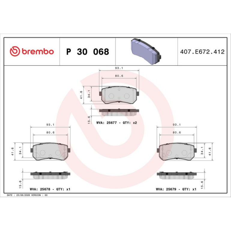 BREMBO Bremsklötze HA P 30 068 BREMBO Bremsklötze HA P 30 068
