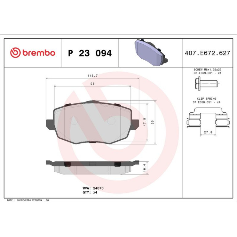 BREMBO Bremsklötze VA P 23 094