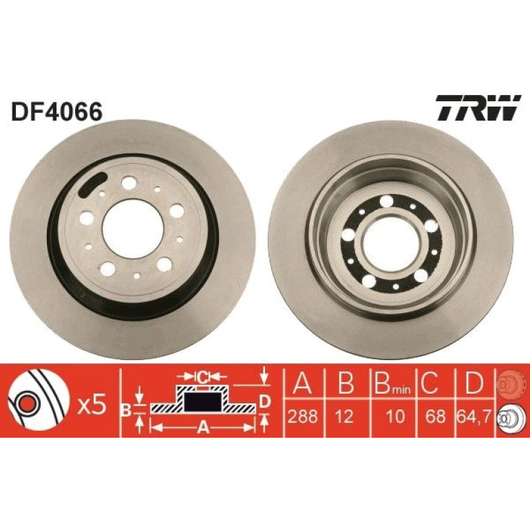 Bremsscheibe Volvo T. S60/S80/V DF4066 Bremsscheibe Volvo T. S60/S80/V DF4066
