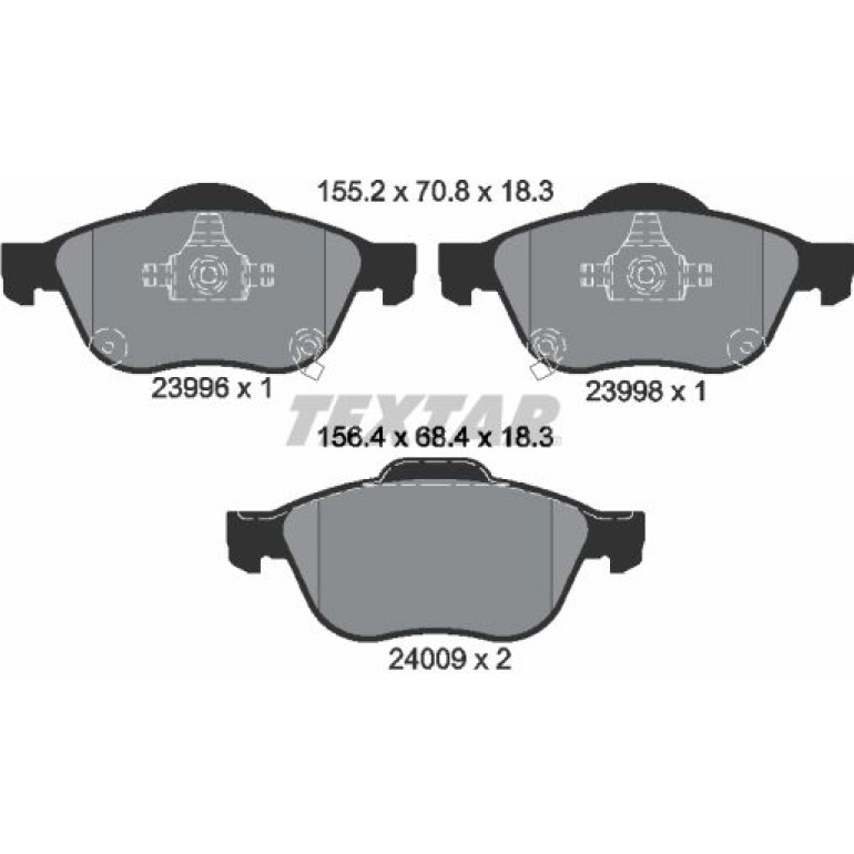 Bremsbelagsatz Toyota P. Avensis 01-03/Avensis Verso 2.0D4D -05 2399601 Bremsbelagsatz Toyota P. Avensis 01-03/Avensis Verso 2.0D4D -05 2399601